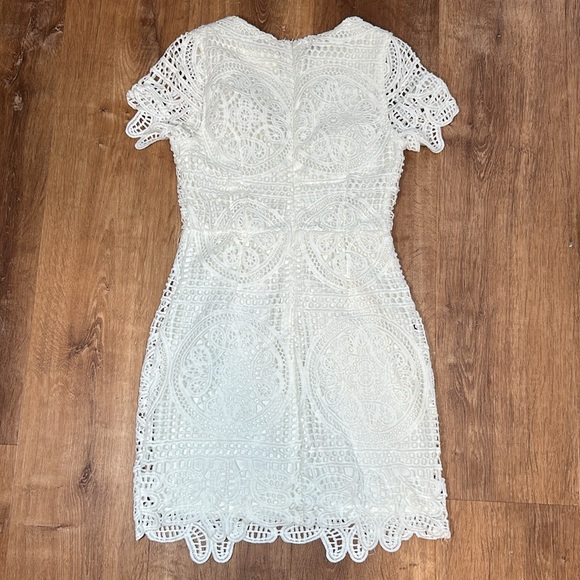 J.O.A Los‎ Angeles Elegant White Lace Dress Bridal Shower Wedding Event Size Med - Picture 10 of 13